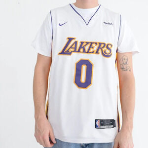NBA Authentics w/ Nike Swoosh Los Angeles Lakers White Kuzma Length +4 Jersey
